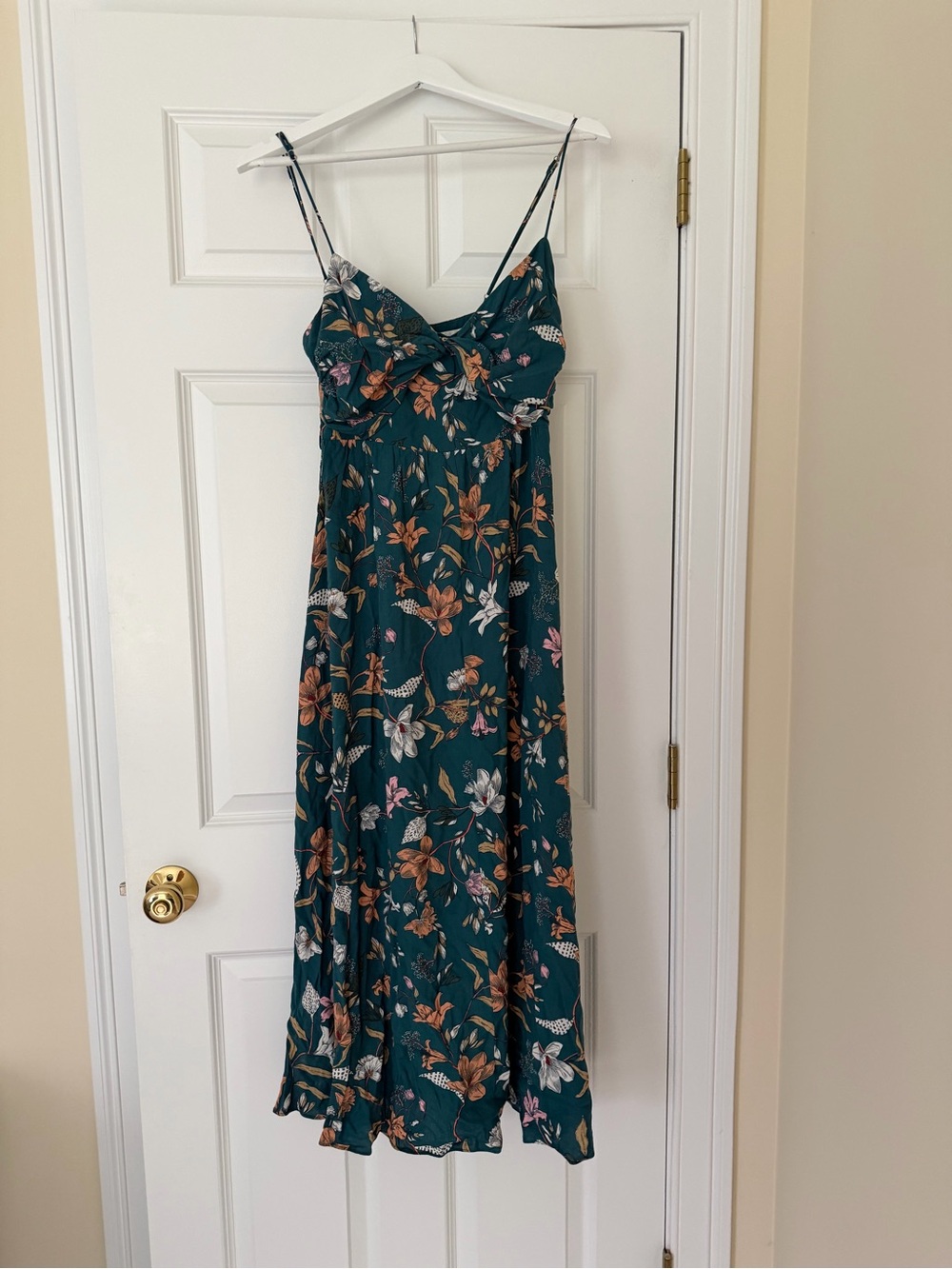 Hello Molly Teal Floral Maxi Slip Dress - Picture 3 of 4